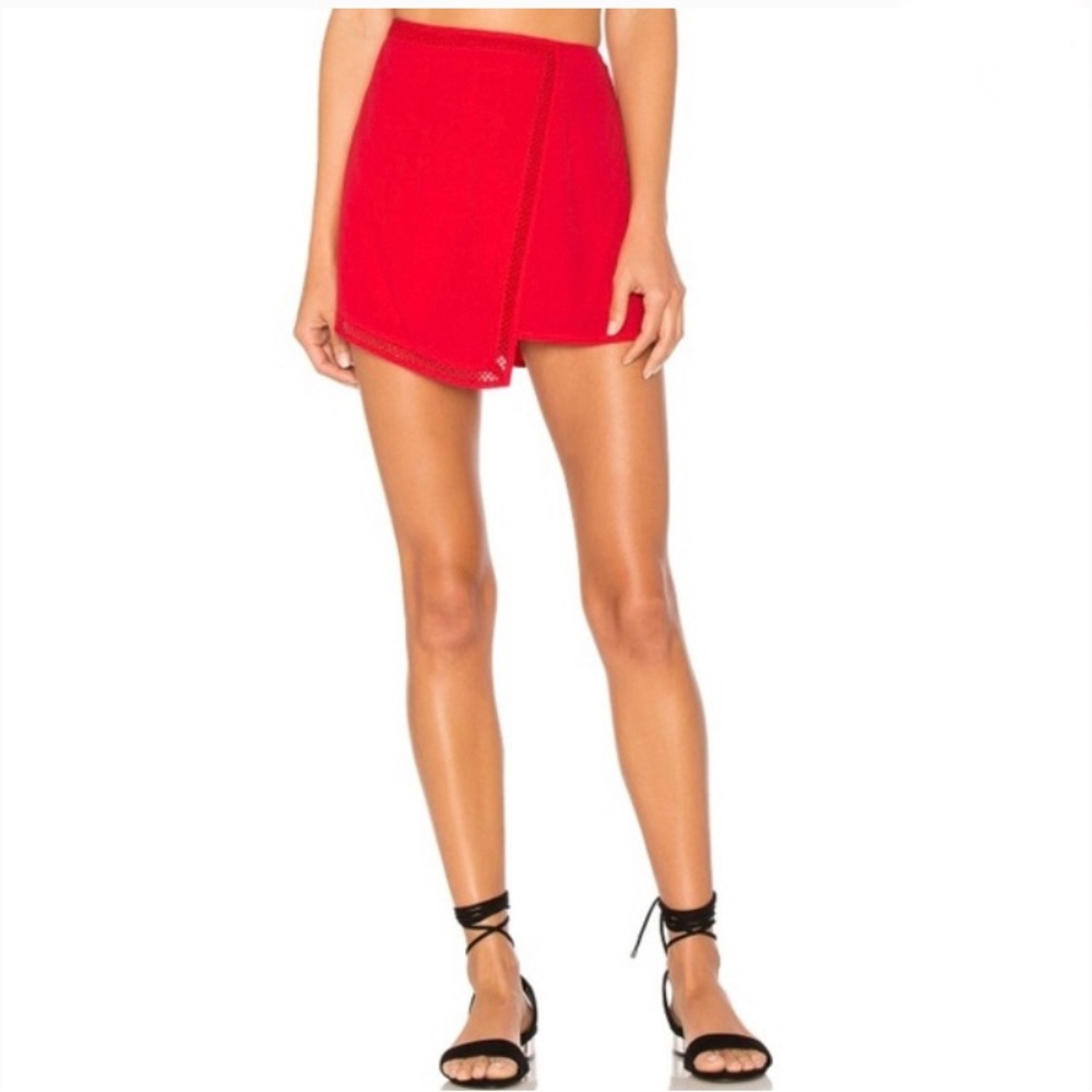 Lovers + Friends STARGAZER SKORT in Fire Red Size XS